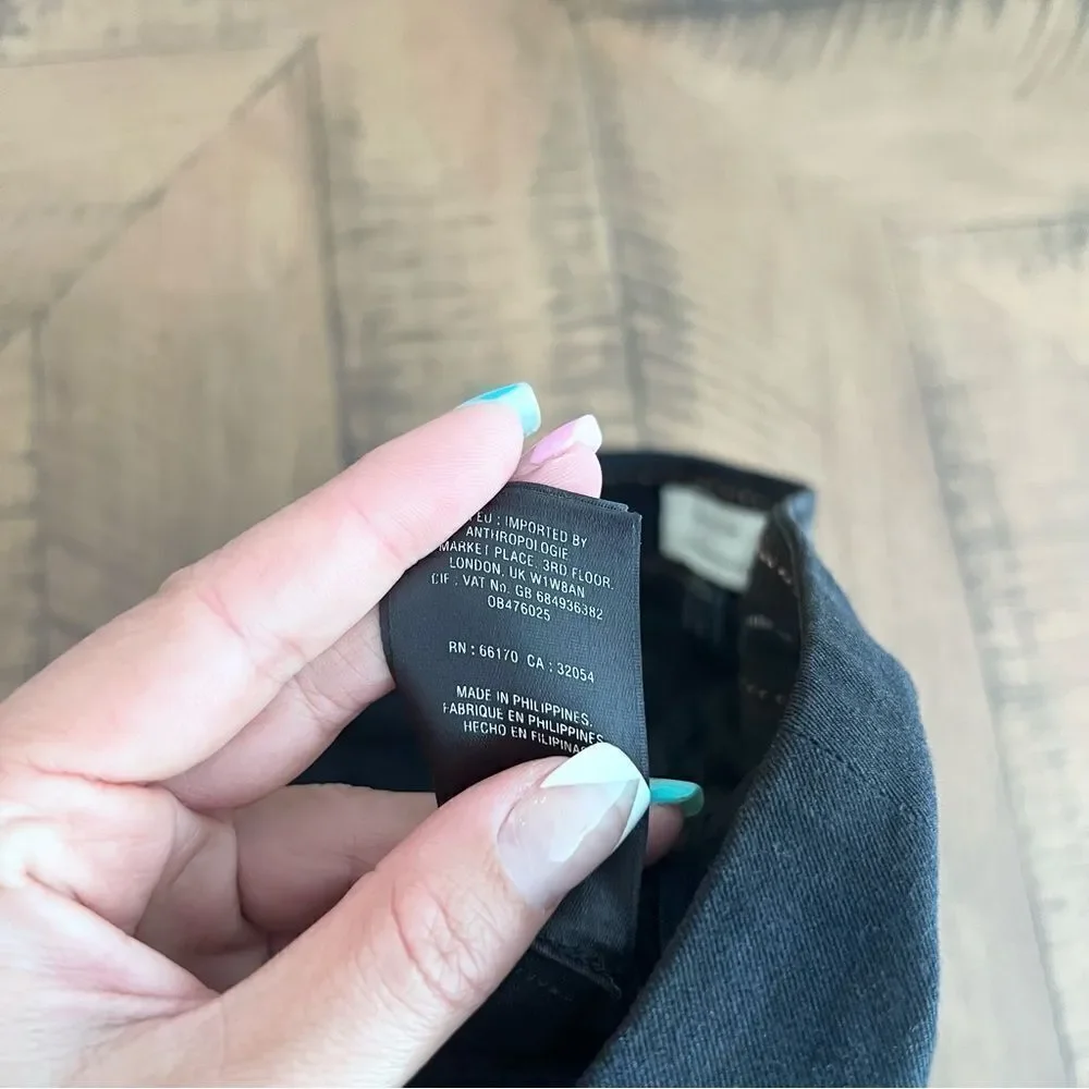 Anthropologie The Essential Slim Black Trouser Pants Business Casual Size 8